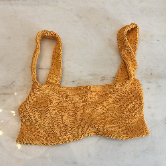 HUNZA G - Xandra Bikini Top Citrus Orange one size - Picture 2 of 5